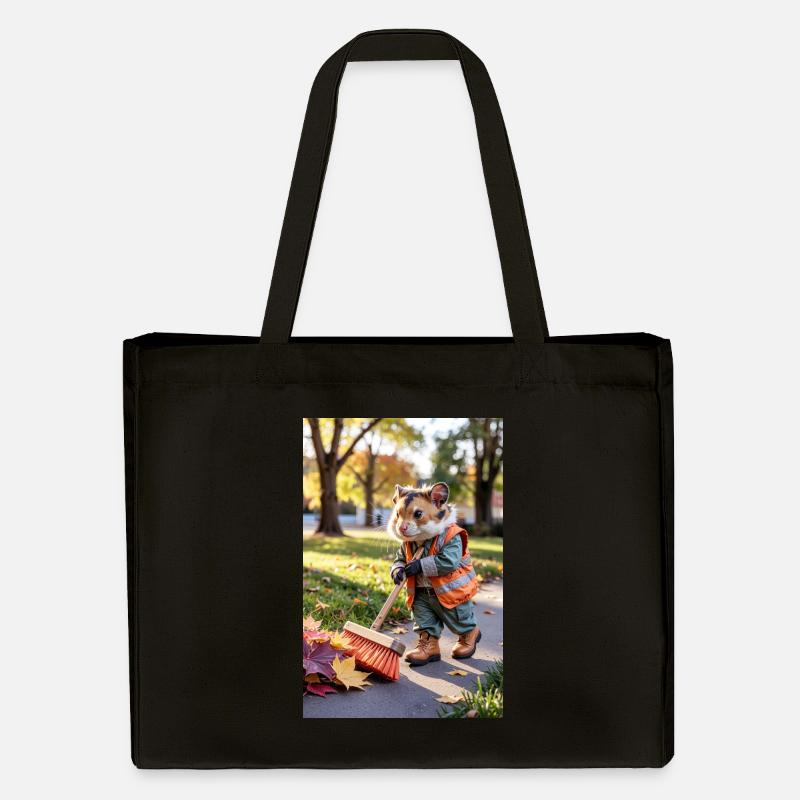 Humanoid Sweeper Hamster - Stanley/Stella Recycled Shopping Bag - black