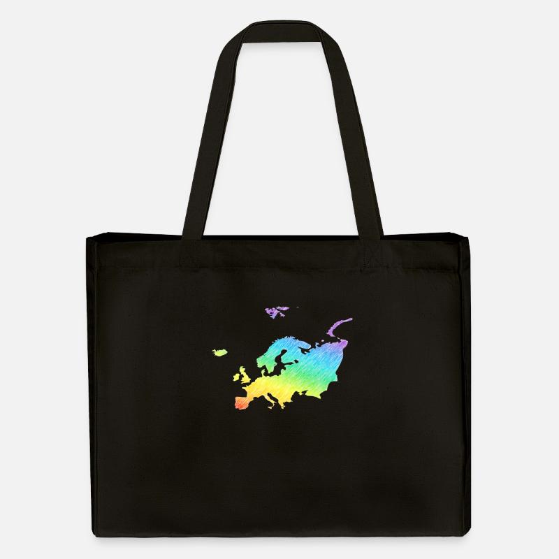 Europa bunt - Stanley/Stella recycelter Shopping Bag - Schwarz