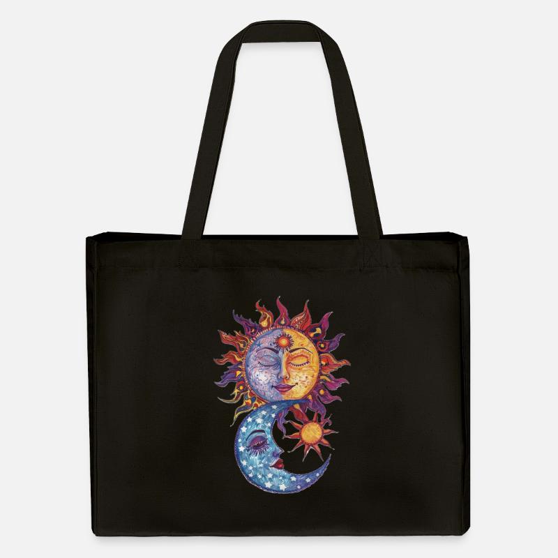 Sonne, Mond und Sterne - Stanley/Stella recycelter Shopping Bag - Schwarz