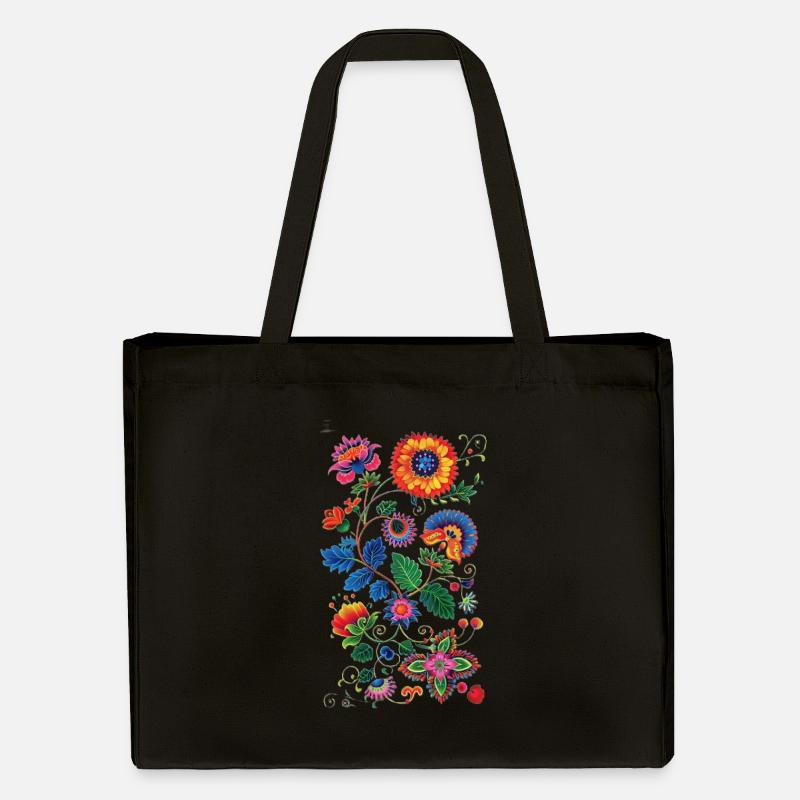 Beautiful floral pattern - Stanley/Stella Recycled Shopping Bag - black