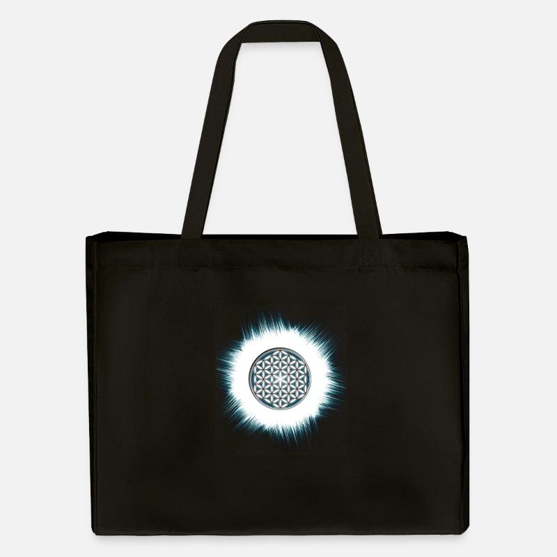 funky Blume des Lebens - Stanley/Stella recycelter Shopping Bag - Schwarz