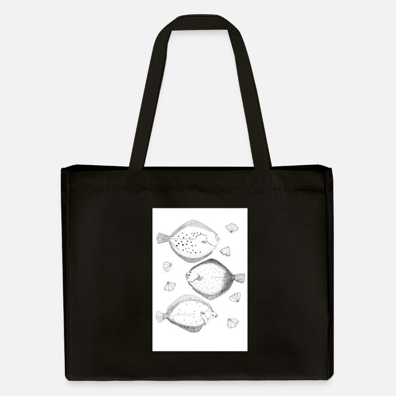 Affiche Poisson plat - Cabas recyclé Stanley/Stella - noir