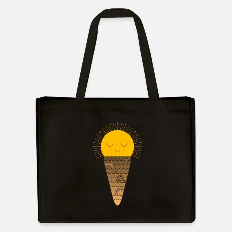 Sonne (Waffel-Eis) - Stanley/Stella recycelter Shopping Bag - Schwarz