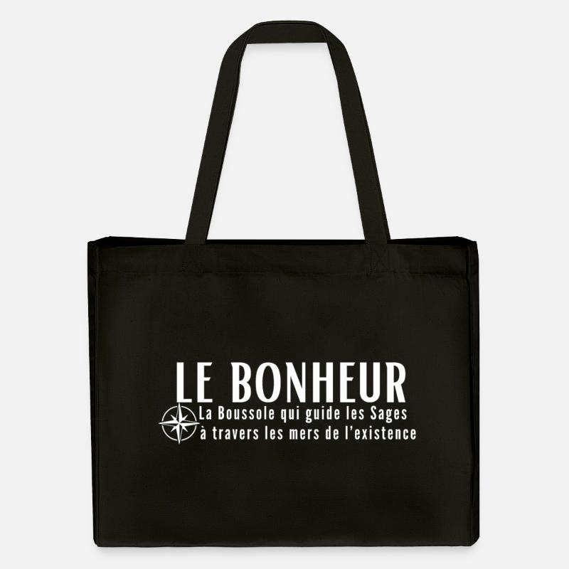 HAPPINESS. The Compass that guides the wise... - Stanley/Stella Recycled Shopping Bag - black