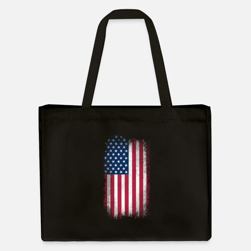 Usé USA Flag - Cabas recyclé Stanley/Stella - noir