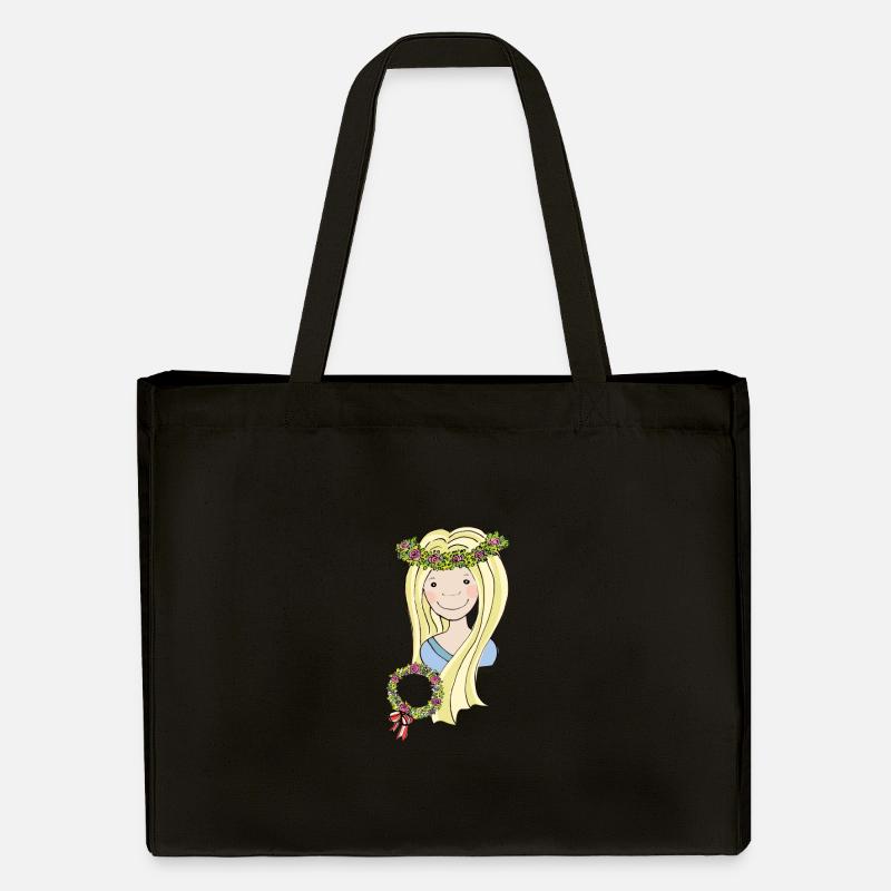 Mittelalter Blumenmädchen blond - Stanley/Stella recycelter Shopping Bag - Schwarz