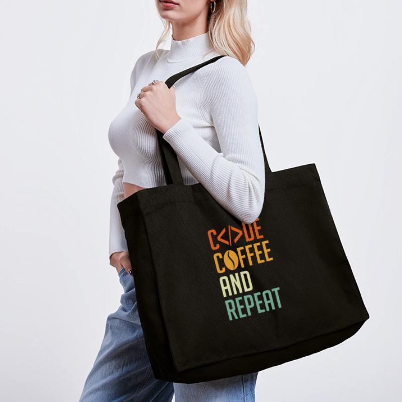 Coder Spruch Code Coffee and Repeat Stanley/Stella recycelter Shopping Bag