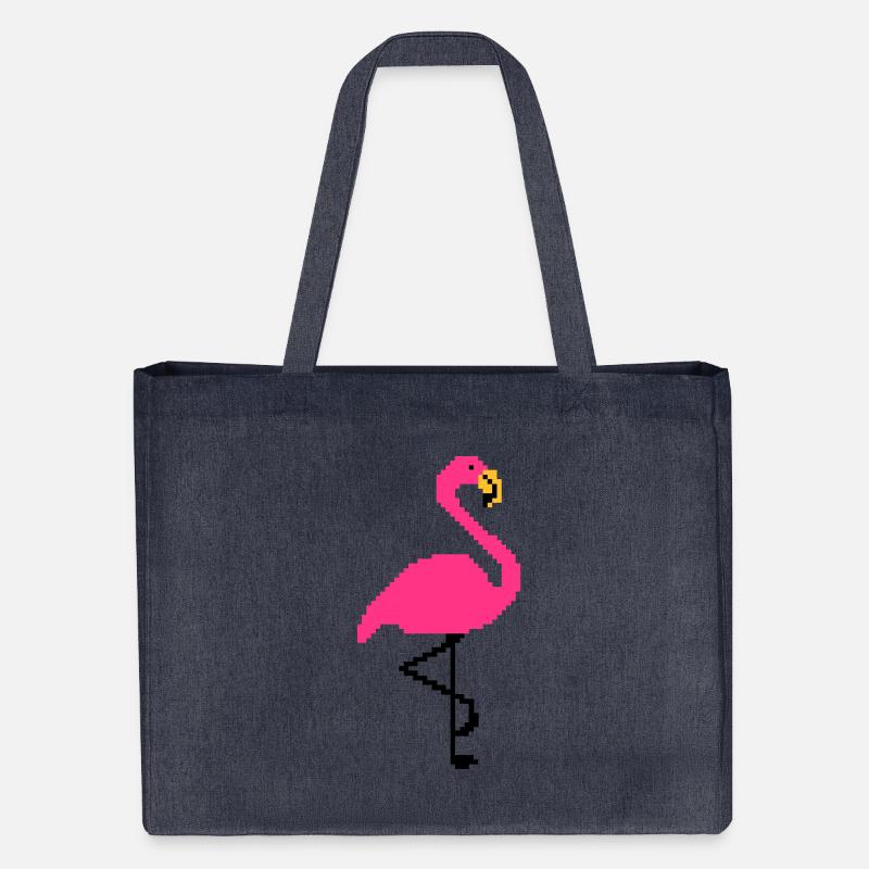 Flamingo PIxel Art - Cabas recyclé Stanley/Stella - bleu nuit