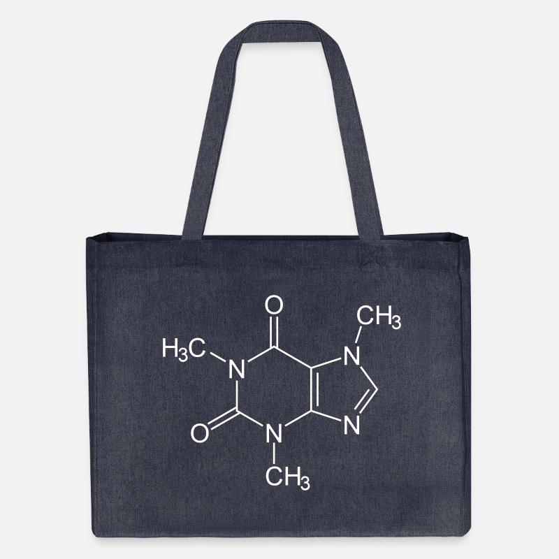 Caffeine Molecule (Coffee or Tea) - Stanley/Stella Recycled Shopping Bag - midnight blue