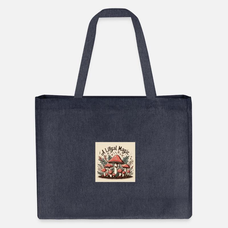 A litt gal magic! Toadstool Liberty Cap - Stanley/Stella Recycled Shopping Bag - midnight blue