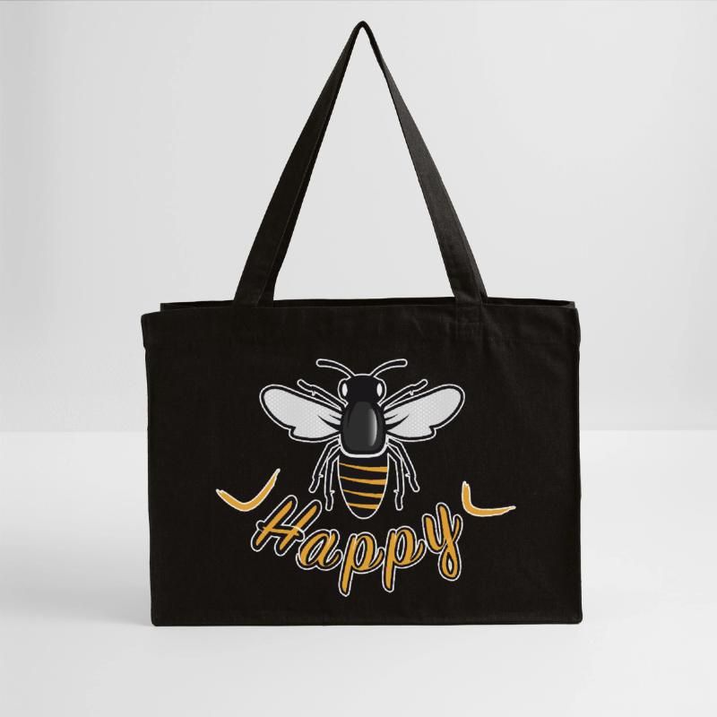 Abeille heureuse avec l’inscription « Happy » Cabas recyclé Stanley/Stella