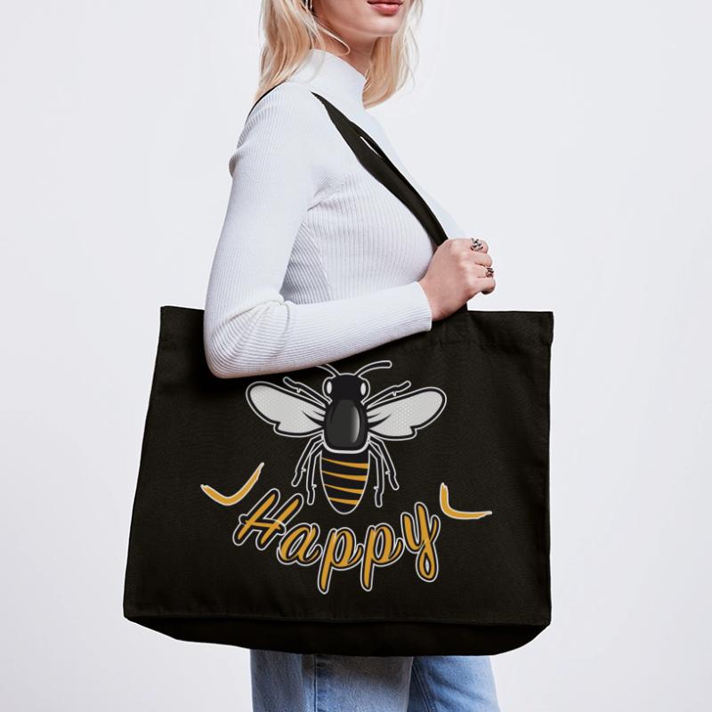 Abeille heureuse avec l’inscription « Happy » Cabas recyclé Stanley/Stella