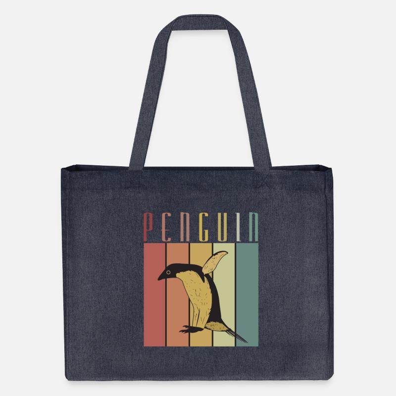 Idée de cadeau pingouin Oldshool - Cabas recyclé Stanley/Stella - bleu nuit
