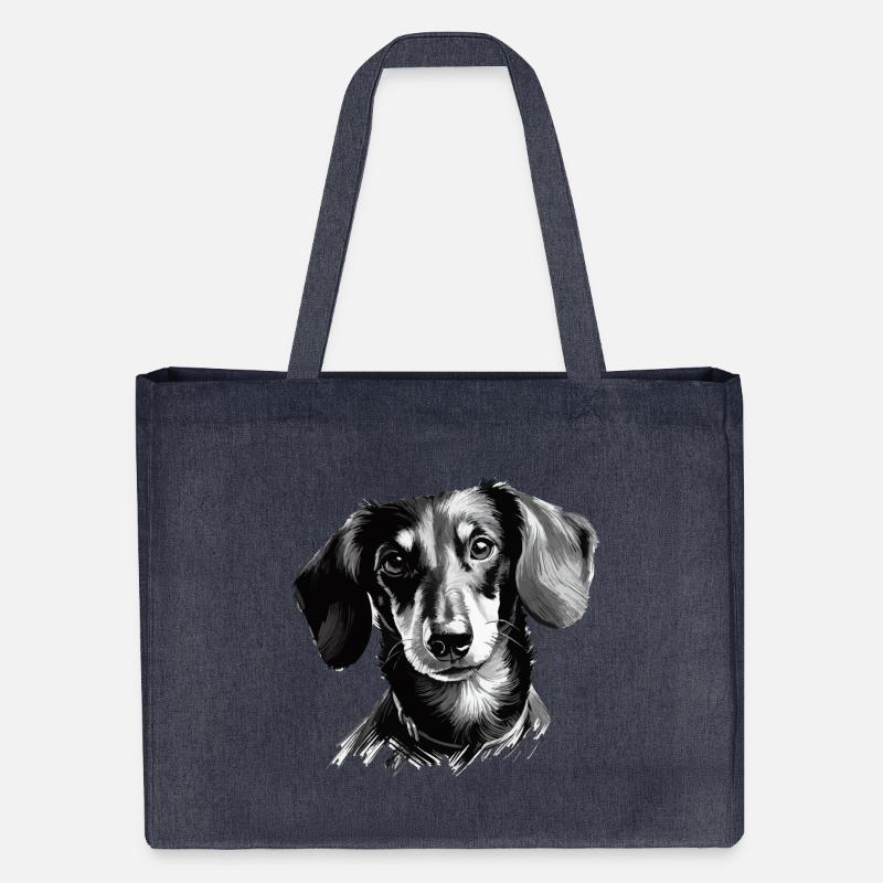 Dessin de teckel - Cabas recyclé Stanley/Stella - bleu nuit