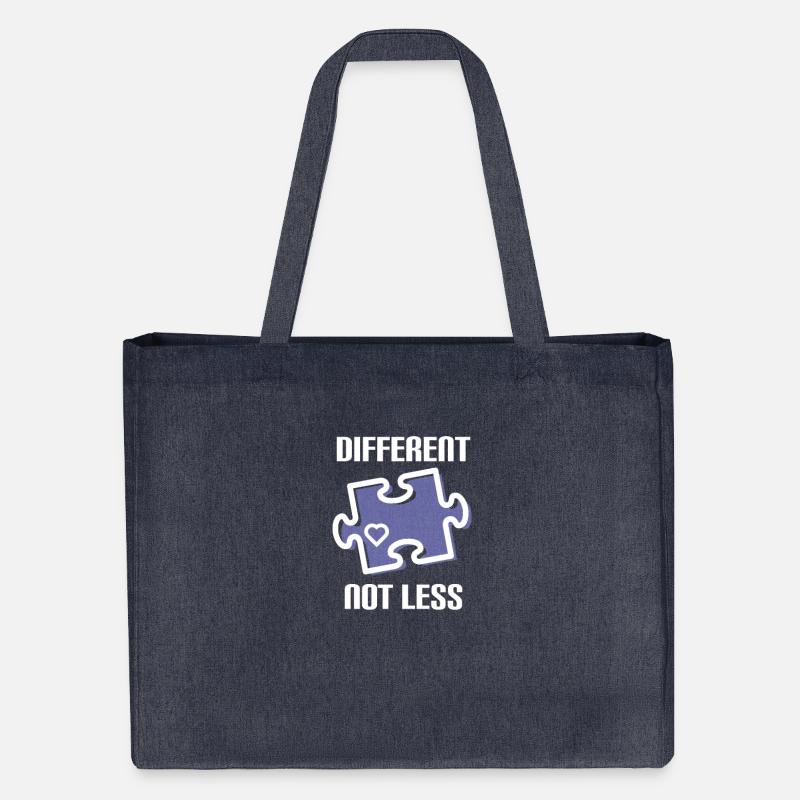 DIFFERENT - NOT LESS! autism - Stanley/Stella Recycled Shopping Bag - midnight blue