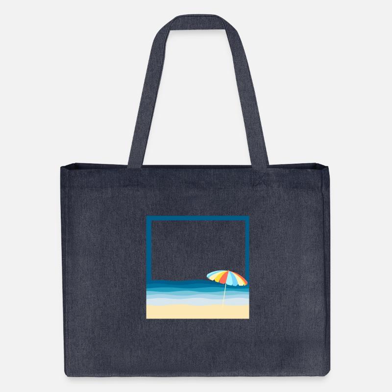 Plage d'été avec un parasol - Cabas recyclé Stanley/Stella - bleu nuit
