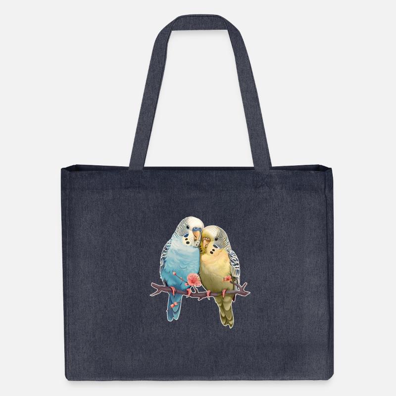 Wellensittiche - Stanley/Stella recycelter Shopping Bag - midnight Blue