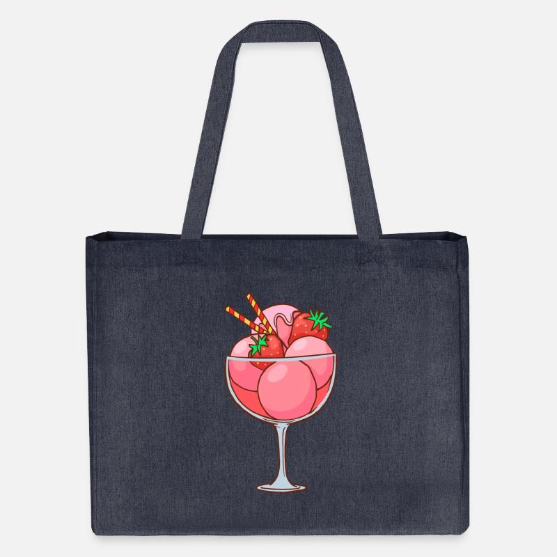 Eis Speiseeis Eiskrem Eiscreme Kugeleis Eisbecher - Stanley/Stella recycelter Shopping Bag - midnight Blue