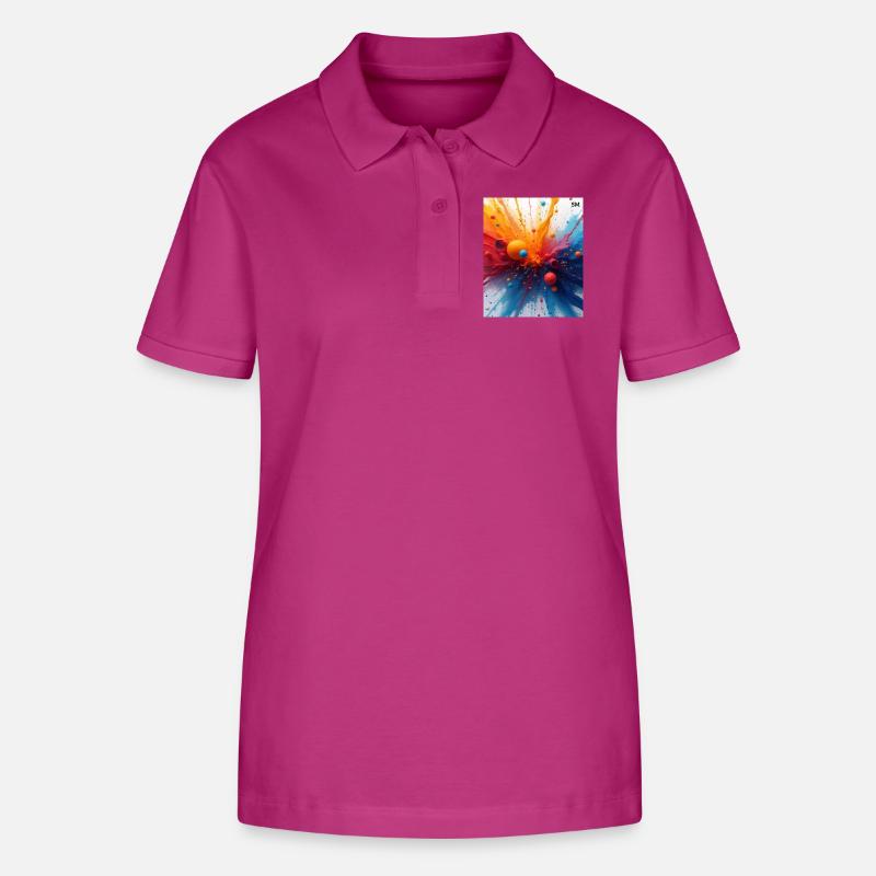 Abstrakte Farbexplosion - Stanley/Stella Frauen Bio-Poloshirt ELLISER - Orchidee