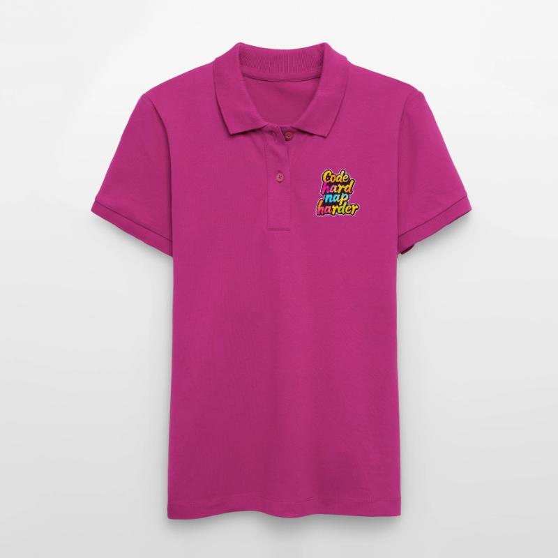 Code Hard Nickerchen Härter Lustiger Programmierer Tee Stanley/Stella Frauen Bio-Poloshirt ELLISER