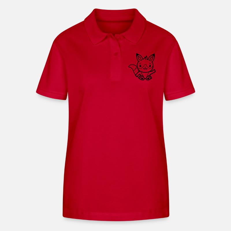 Fuchs Rotfuchs Wildes Tier Schlauer Wald Bewohner - Stanley/Stella Frauen Bio-Poloshirt ELLISER - Rot