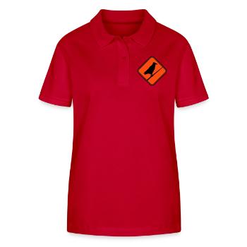 Rabe sitzen Achtung Vorsicht Kabel Schild Hinweis - Stanley/Stella Frauen Bio-Poloshirt ELLISER - Rot - Vorne - Luana (180cm)