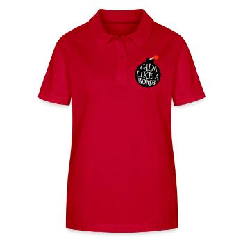 Calm Like Bomb Paradox Irony Humor Explosive Joke - Stanley/Stella Women’s Organic Polo Shirt ELLISER - red - Front - Luana (180cm)