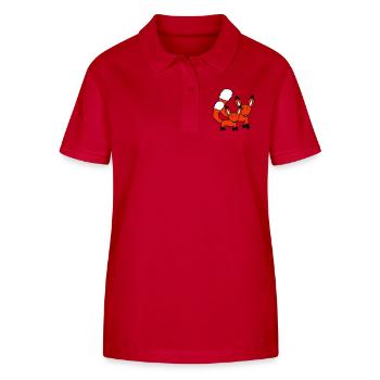 2 Füchse Mutter Rotfuchs Kleines Kind Vater Mama - Stanley/Stella Frauen Bio-Poloshirt ELLISER - Rot - Vorne - Luana (180cm)
