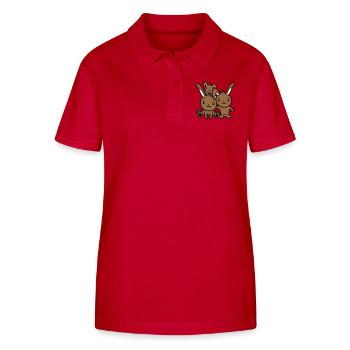 3 Lapins Famille Enfants Parents Trois Frères et sœurs Mignon - Polo bio ELLISER Stanley/Stella Femme - rouge - Devant - Luana (180cm)