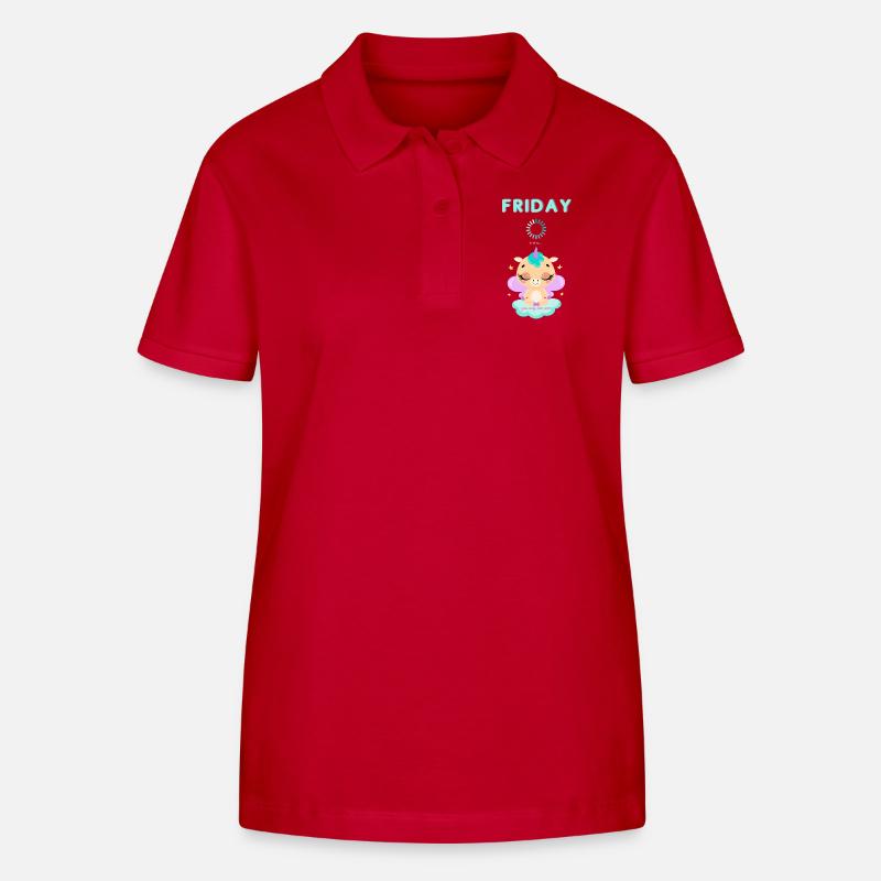 Friday loading, you only live once,Weekend - Stanley/Stella Women’s Organic Polo Shirt ELLISER - red