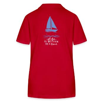 Sailing Sailing Boat - Stanley/Stella Women’s Organic Polo Shirt ELLISER - red - Back - Luana (180cm)