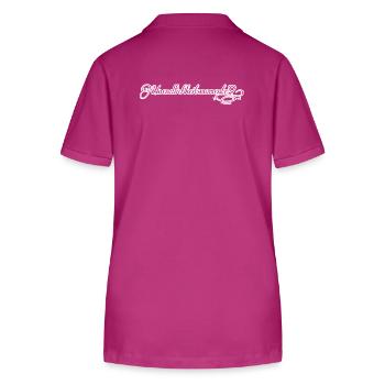Lebensbaum umarmt Naturkreise - Stanley/Stella Frauen Bio-Poloshirt ELLISER - Orchidee - Hinten - Luana (180cm)