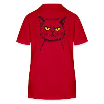 Böse freche frische Cartoon Katze - Stanley/Stella Frauen Bio-Poloshirt ELLISER - Rot - Hinten - Luana (180cm)