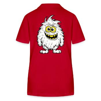 lustige Fell Monster - Stanley/Stella Frauen Bio-Poloshirt ELLISER - Rot - Hinten - Luana (180cm)