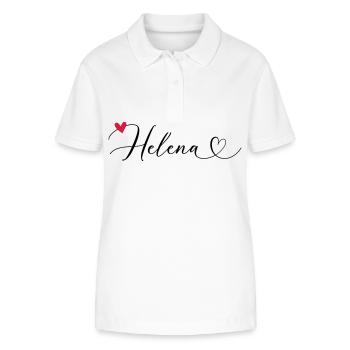 Helena Name Vorname Kalligrafieherz - Stanley/Stella Frauen Bio-Poloshirt ELLISER - Weiß - Vorne - Anna (173cm)