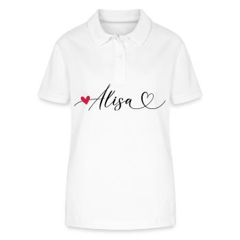 Alisa Name Vorname Kalligrafieherz - Stanley/Stella Frauen Bio-Poloshirt ELLISER - Weiß - Vorne - Anna (173cm)