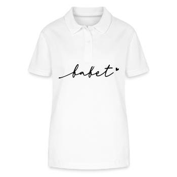Nom cursif de Babet - Polo bio ELLISER Stanley/Stella Femme - blanc - Devant - Anna (173cm)