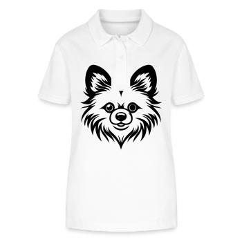 Pomeranian Dog Head - Stanley/Stella Women’s Organic Polo Shirt ELLISER - white - Front - Anna (173cm)