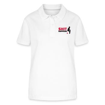 Shit happens - Stanley/Stella Frauen Bio-Poloshirt ELLISER - Weiß - Vorne - Anna (173cm)
