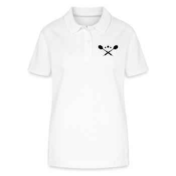Dart Pfeile - einfarbig - Stanley/Stella Frauen Bio-Poloshirt ELLISER - Weiß - Vorne - Anna (173cm)