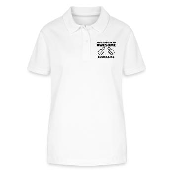 This is what an awesome looks like - Stanley/Stella Women’s Organic Polo Shirt ELLISER - white - Front - Anna (173cm)