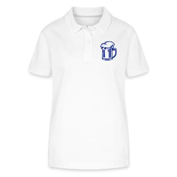 beer glass humor alcohol 606 - Stanley/Stella Women’s Organic Polo Shirt ELLISER - white - Front - Anna (173cm)