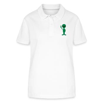 Alien Peace - Stanley/Stella Women’s Organic Polo Shirt ELLISER - white - Front - Anna (173cm)