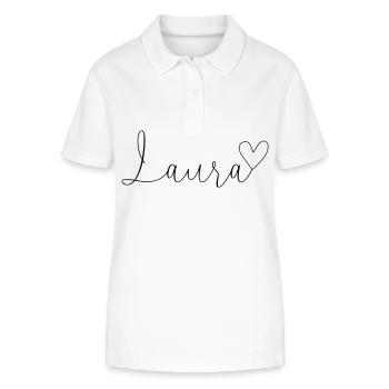 Laura Name Vorname Mädchen - Stanley/Stella Frauen Bio-Poloshirt ELLISER - Weiß - Vorne - Anna (173cm)