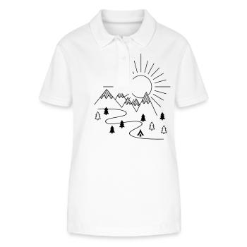 Camping in the mountains - Stanley/Stella Women’s Organic Polo Shirt ELLISER - white - Front - Anna (173cm)