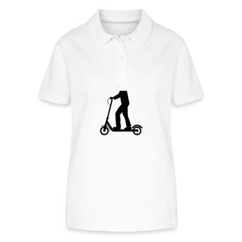 Scooter électrique - Polo bio ELLISER Stanley/Stella Femme - blanc - Devant - Anna (173cm)