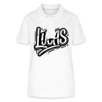 Lucas Surname First name Graffiti - Stanley/Stella Women’s Organic Polo Shirt ELLISER - white - Front - Anna (173cm)