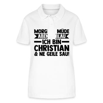 First name Chris Christian - Stanley/Stella Women’s Organic Polo Shirt ELLISER - white - Front - Anna (173cm)