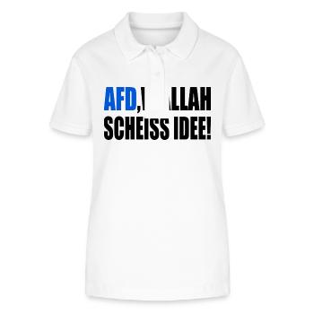Afd wallah scheiss idee - Stanley/Stella Frauen Bio-Poloshirt ELLISER - Weiß - Vorne - Anna (173cm)