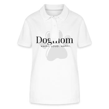 Hundemama – Haarig. Laut. Glücklich. - Stanley/Stella Frauen Bio-Poloshirt ELLISER - Weiß - Vorne - Anna (173cm)